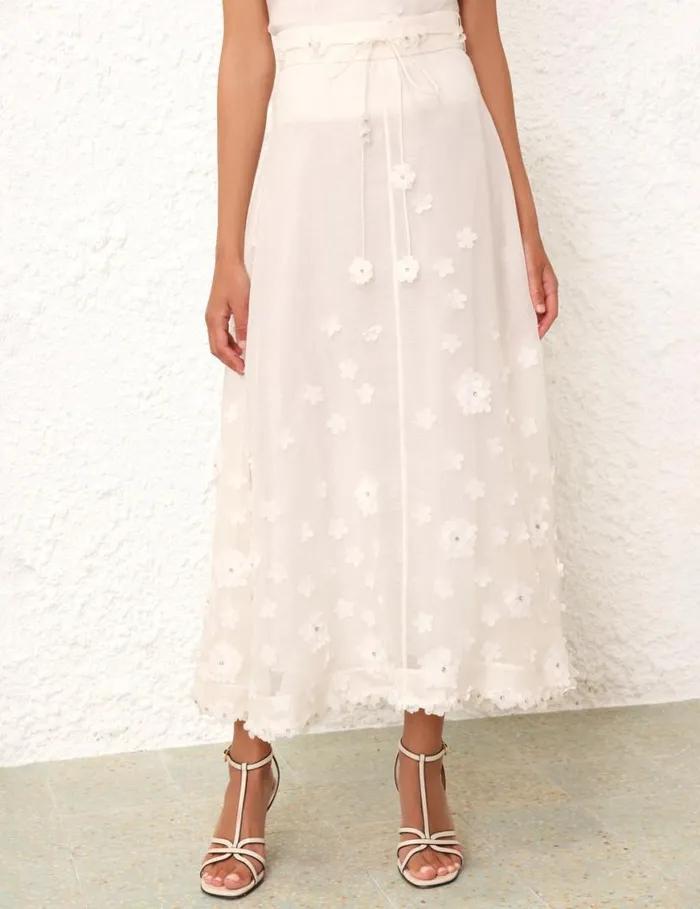 Zimmermann Skirts Matchmaker Lift Off Skirt Ivory 8211 Women