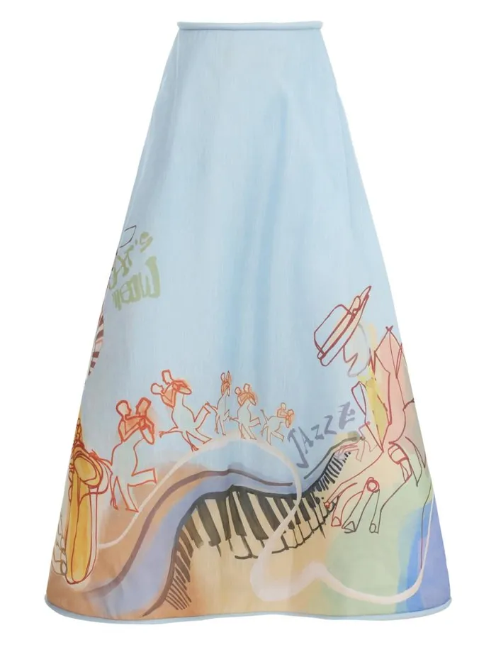 Zimmermann Skirts Matchmaker Poster Flare Skirt Poster Print 8211 Women