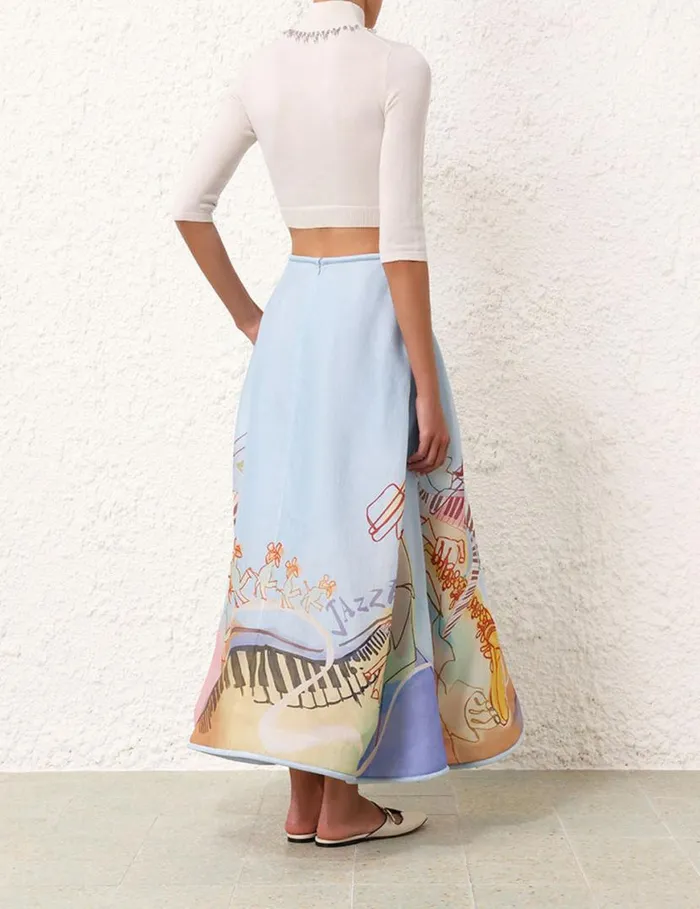 Zimmermann Skirts Matchmaker Poster Flare Skirt Poster Print 8211 Women