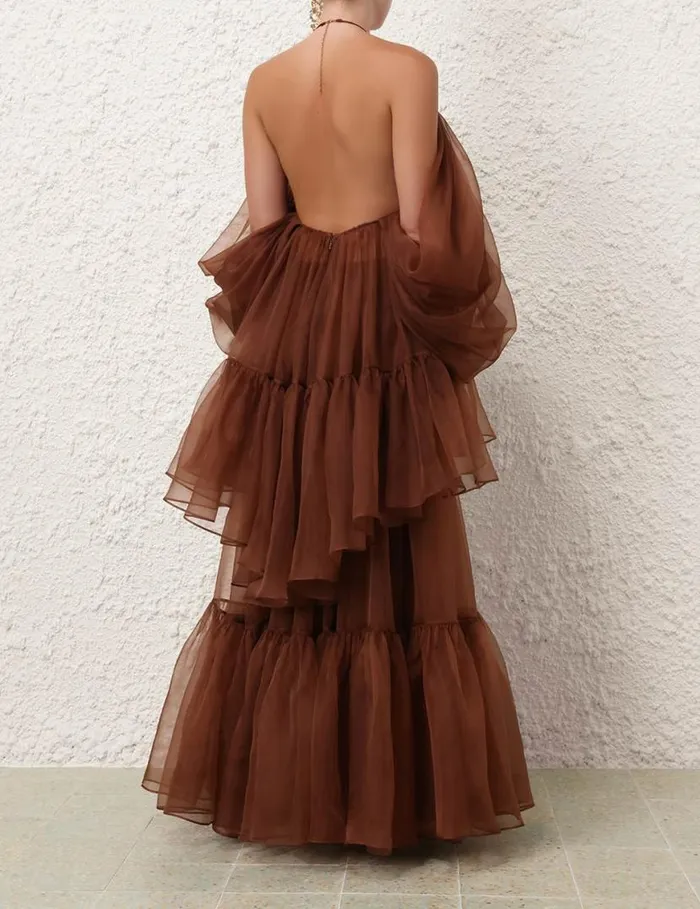 Zimmermann Skirts Natura Gathered Skirt Toffee 8211 Women