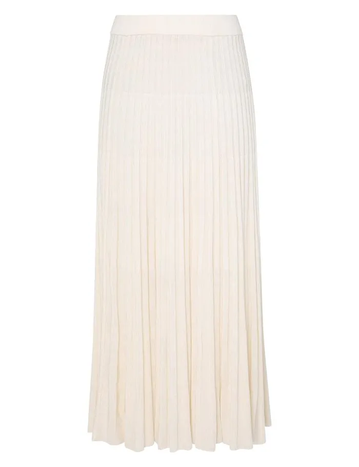 Zimmermann Skirts Pleated Midi Skirt Parchment 8211 Women