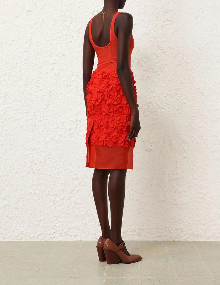 Zimmermann Skirts Tranquillity Midi Skirt Tomato 8211 Women