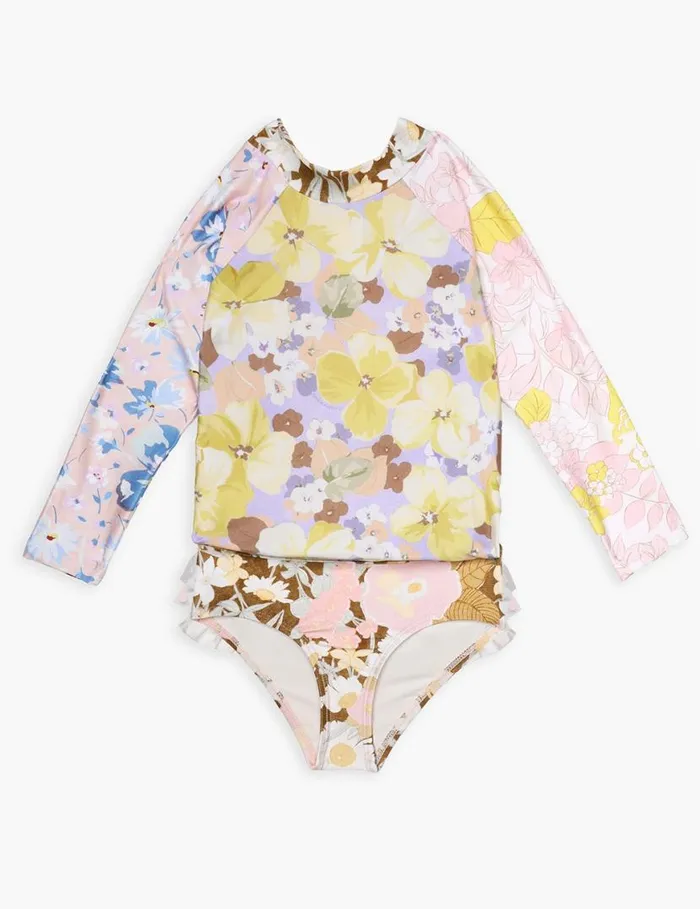 Zimmermann Swimwear Pop Frill Pant Goldpeach Floral 8211 Kids