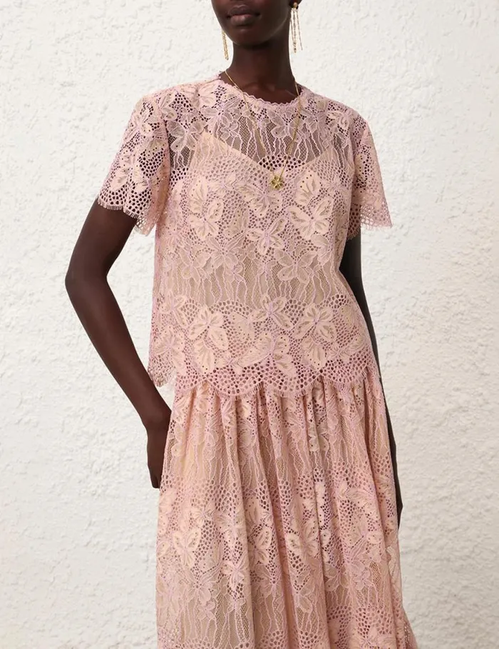 Zimmermann Tops Harmony Lace Top Orchid 8211 Women