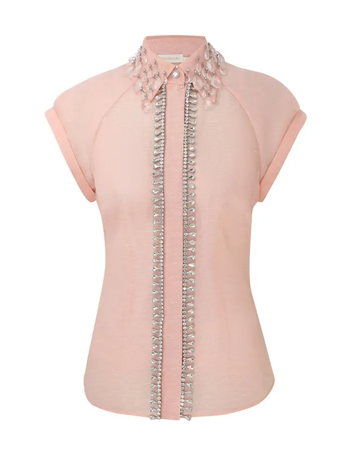 Zimmermann Tops Matchmaker Diamante Blouse Pink 8211 Women