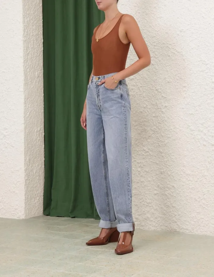 Zimmermann Tops Natura Scoop Bodysuit Toffee 8211 Women