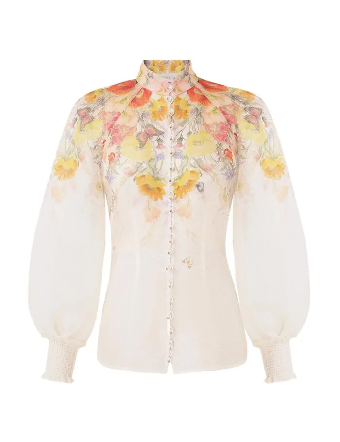 Zimmermann Tops Tranquillity Blouse Red Butterflies 8211 Women