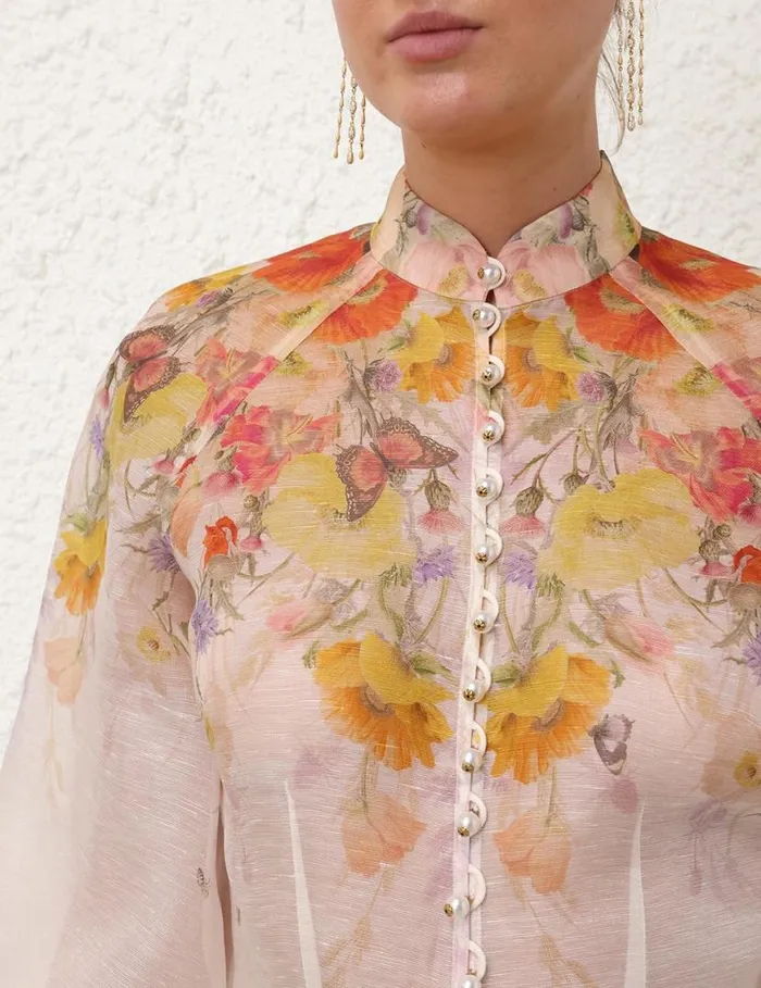 Zimmermann Tops Tranquillity Blouse Red Butterflies 8211 Women